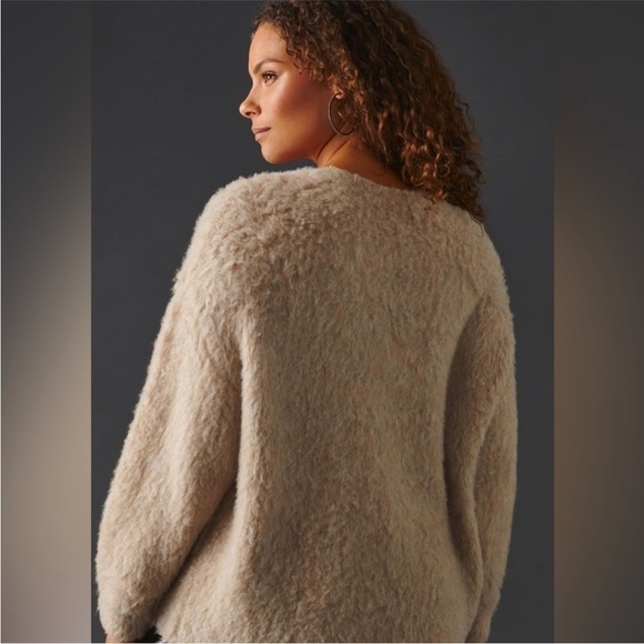 ANTHROPOLOGIE SOFT PULLOVER V-NECK THICK MERINO WOOL SWEATER LARGE NWT - Picture 15 of 15